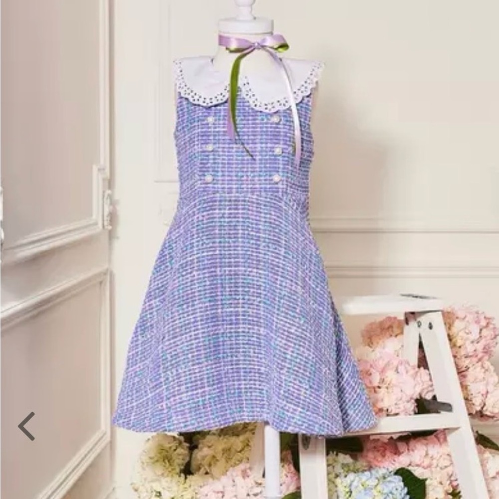 Janie and Jack The Violet Vintage Boucle Dress, Lavender, Size 8